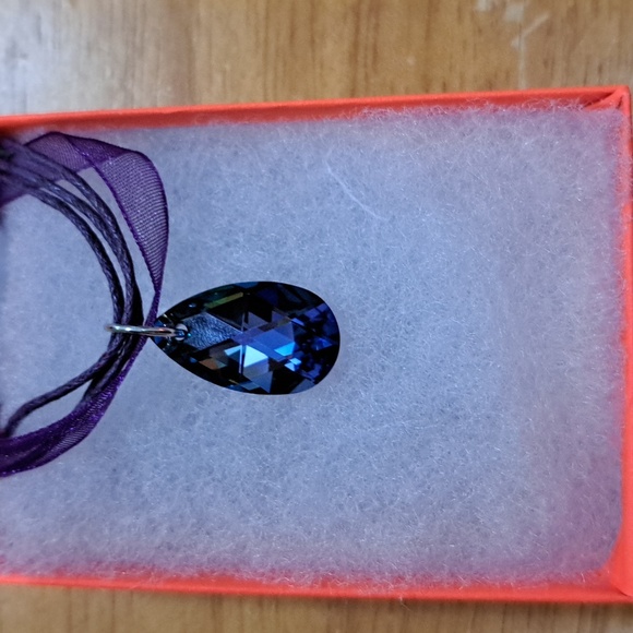 Lilac Garden Crystal Teardrop Necklace - Picture 3 of 6